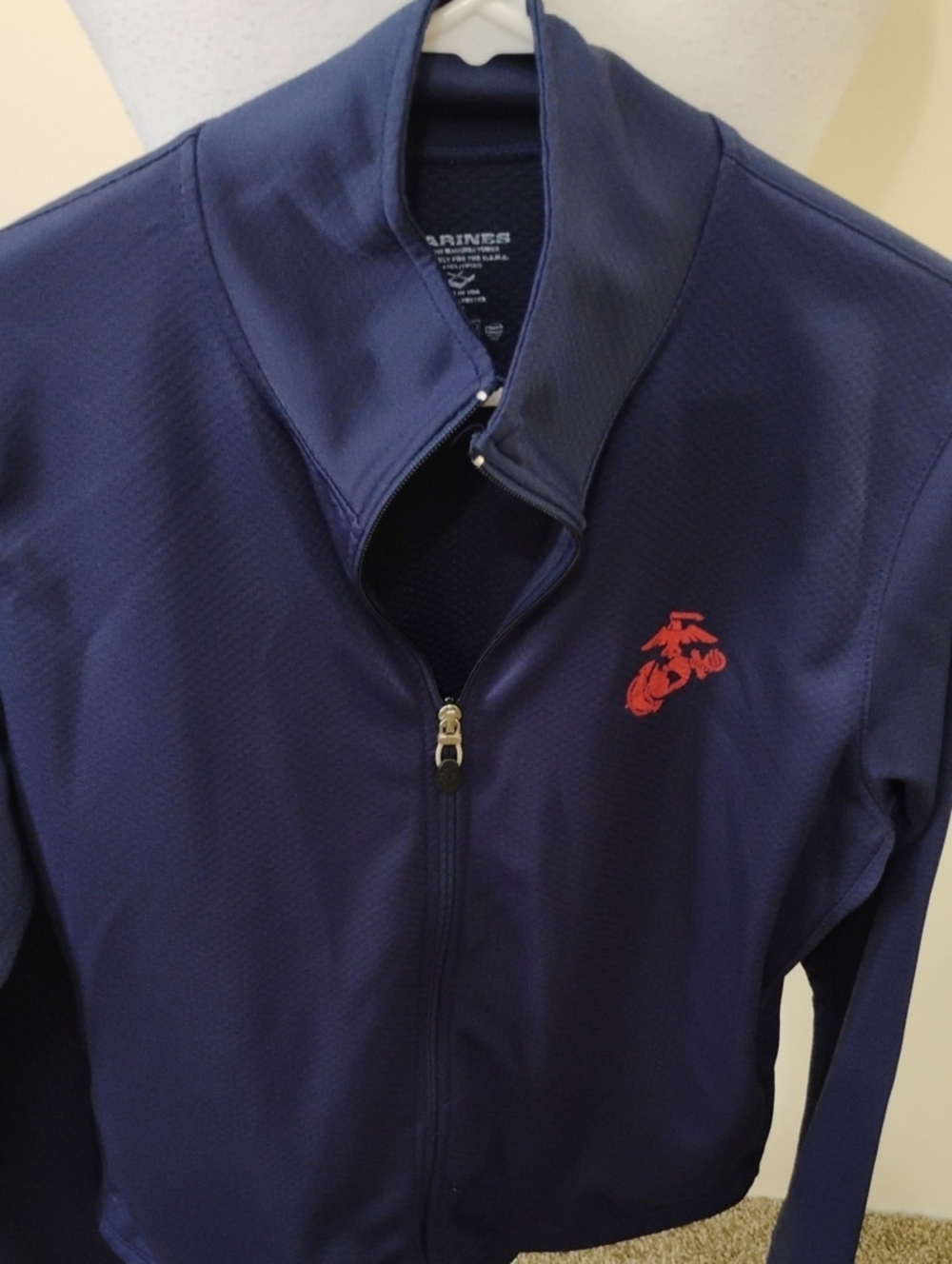Men's Marines  Lightweight Full-Zip Jacket with Red USMC Emblem